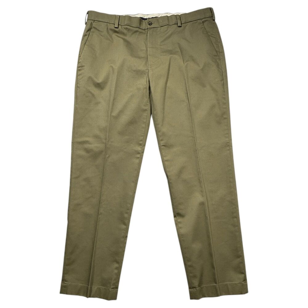 Brooks Brothers 38x30 Advantage Chino Stretch Clark Fit Olive Green Trousers